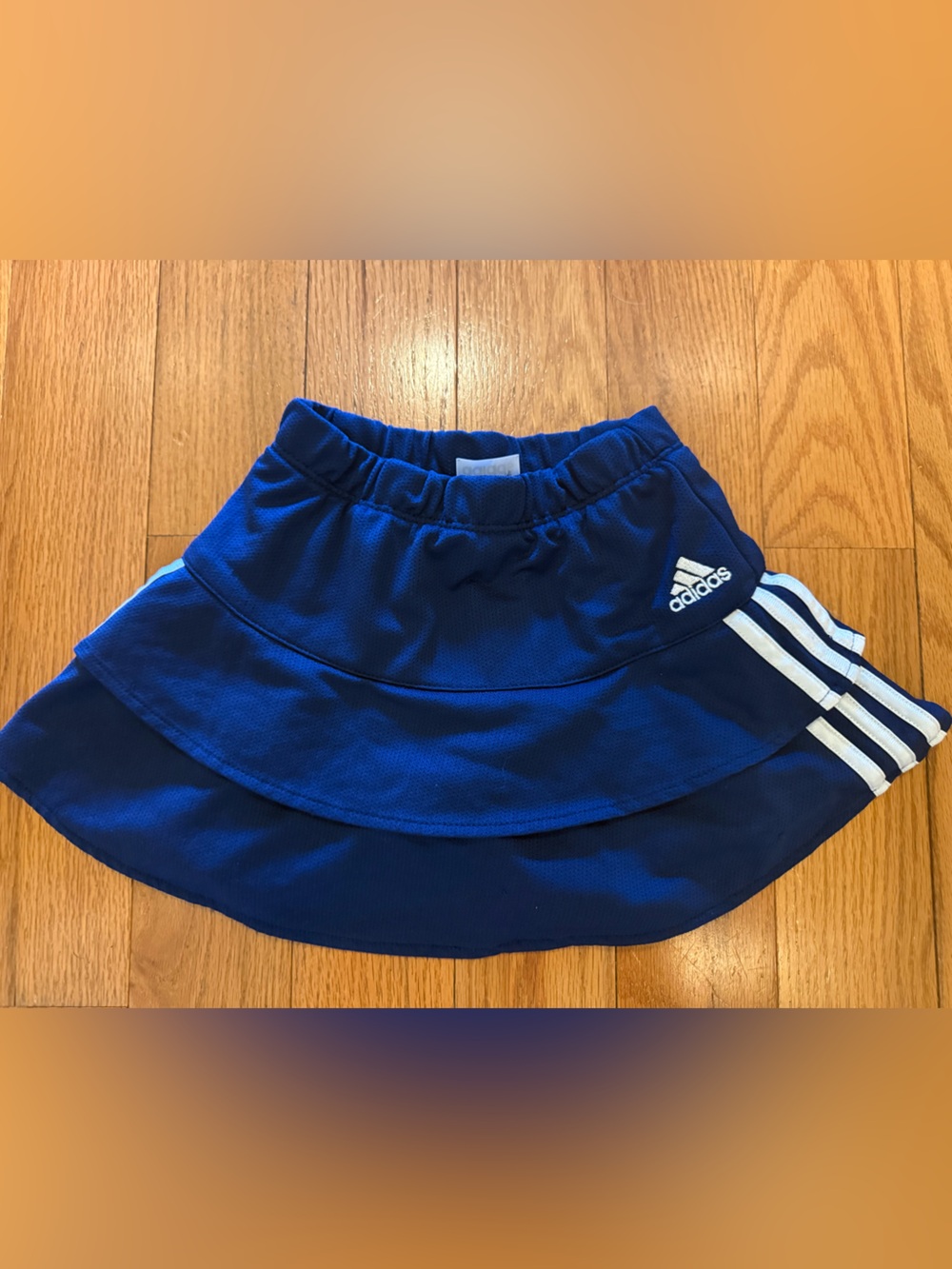 adidas Royal Blue Girls' Athletic Skort with White 3-Stripes